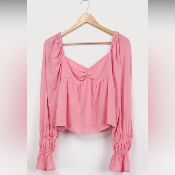 NWOT Harlow Pink Long Sleeve Backless Top - Picture 4 of 7